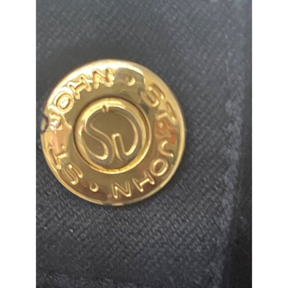 St John Women Stretch Dark Blue Jeans With Gold Tone Hardware Size 12 - Picture 7 of 8